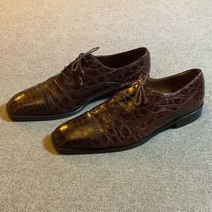 Mezlan Platinum Genuine Crocodile Men's Shoes